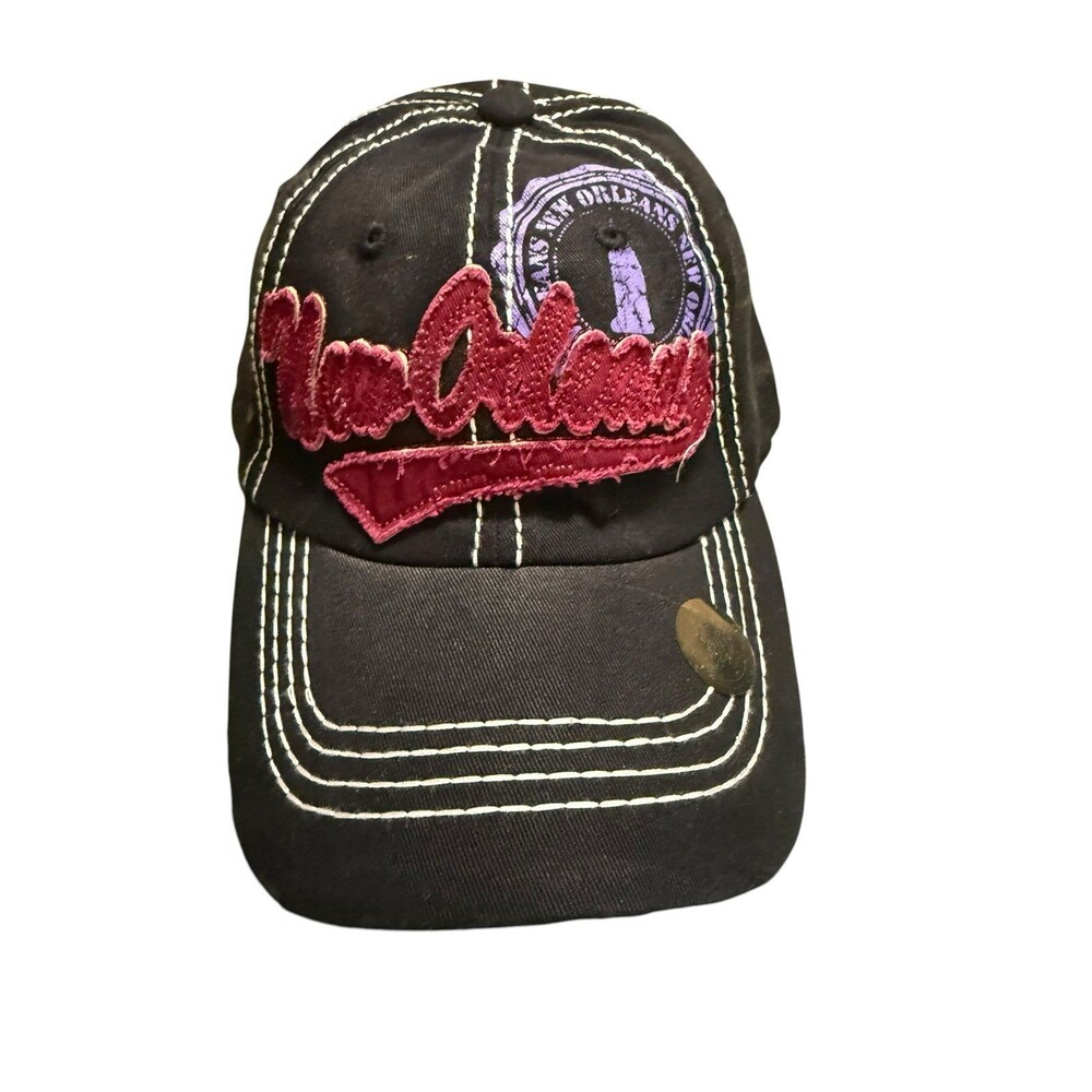 Newest New Orleans Louisiana Distressed Chenille Embroidered Adjustable Cap
